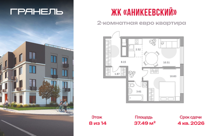Квартира 37,5 м², 2-комнатная - изображение 1