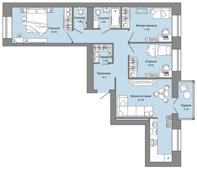 79 м², 4-комнатная квартира 8 118 738 ₽ - изображение 1