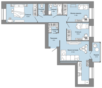 80 м², 4-комнатная квартира 8 226 078 ₽ - изображение 29