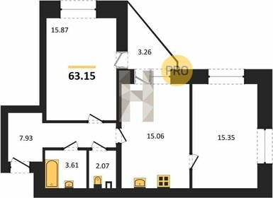 Квартира 63,2 м², 2-комнатная - изображение 1