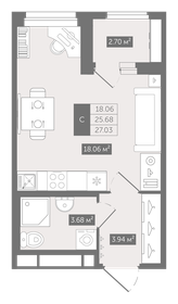 Квартира 27 м², студия - изображение 1