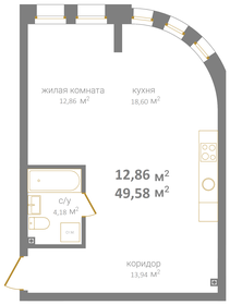 Квартира 49,6 м², 1-комнатная - изображение 1