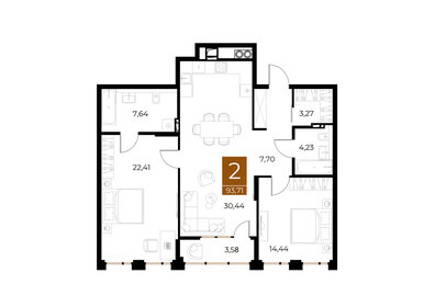 95,4 м², 2-комнатная квартира 19 546 750 ₽ - изображение 71