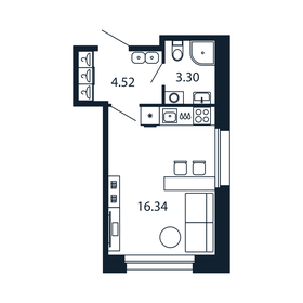 Квартира 24,2 м², студия - изображение 1