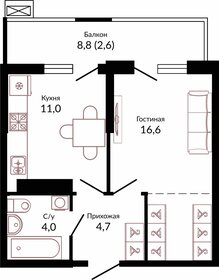 Квартира 38,9 м², 1-комнатная - изображение 1