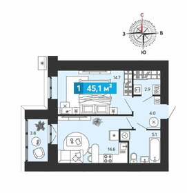 45,8 м², 1-комнатная квартира 4 213 130 ₽ - изображение 18