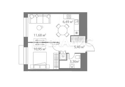 39,9 м², 1-комнатная квартира 16 746 057 ₽ - изображение 6