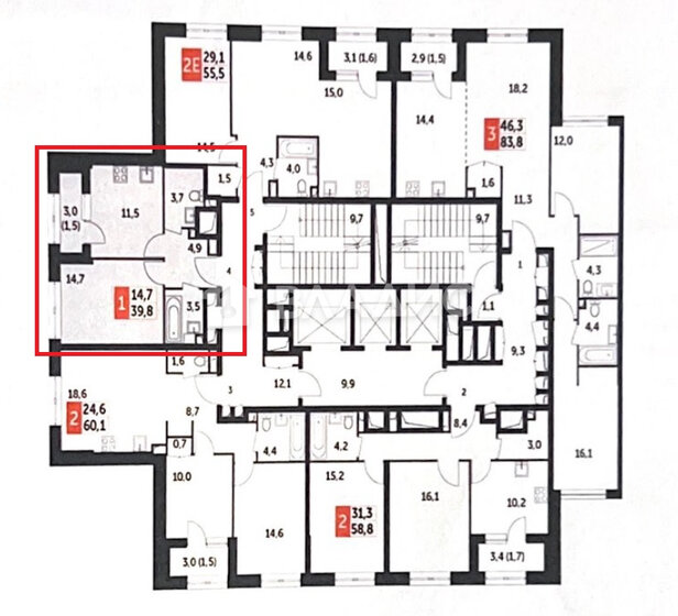 39,8 м², 1-комнатная квартира 21 500 000 ₽ - изображение 1