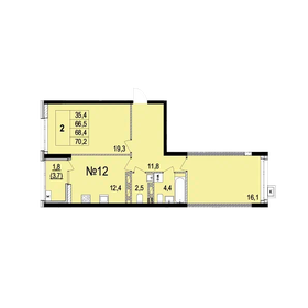 68,4 м², 2-комнатная квартира 10 260 000 ₽ - изображение 9