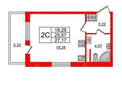 27,2 м², квартира-студия 4 899 999 ₽ - изображение 42