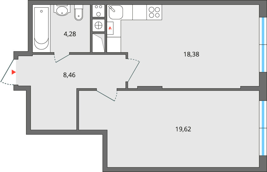 50,7 м², 2-комнатная квартира 4 940 000 ₽ - изображение 1