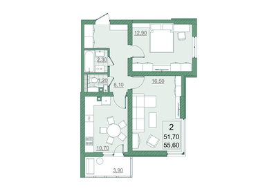 59,3 м², 2-комнатная квартира 5 150 000 ₽ - изображение 36