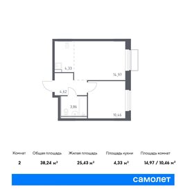 38,1 м², 1-комнатная квартира 8 931 937 ₽ - изображение 59