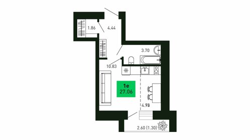 26,5 м², квартира-студия 2 568 560 ₽ - изображение 36