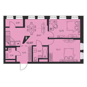 51 м², 2-комнатная квартира 6 850 000 ₽ - изображение 70