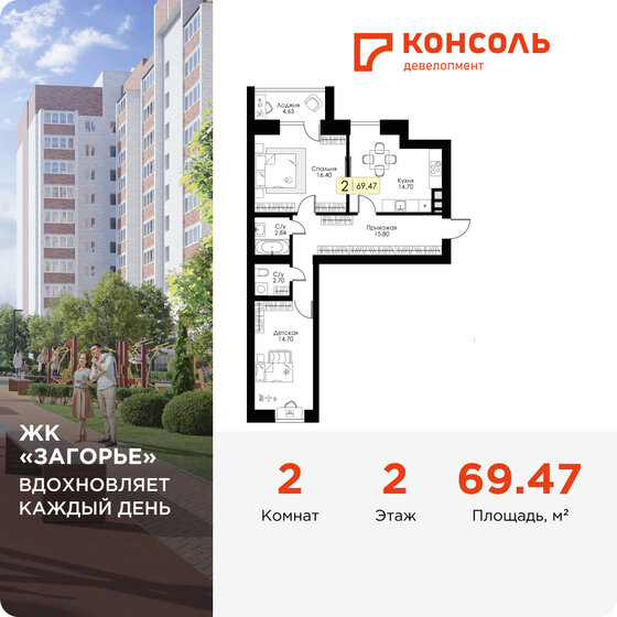 58 м², 2-комнатная квартира 5 190 000 ₽ - изображение 82