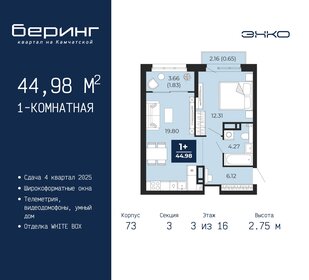 43,6 м², 1-комнатная квартира 5 390 000 ₽ - изображение 33
