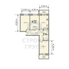 Квартира 79,5 м², 3-комнатная - изображение 2