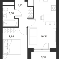 Квартира 36,9 м², 2-комнатная - изображение 2