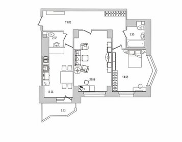 Квартира 77 м², 2-комнатная - изображение 1