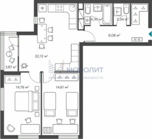 Квартира 70,1 м², 2-комнатная - изображение 1