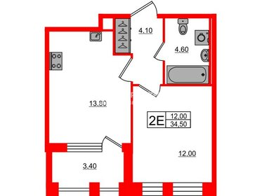 Квартира 34,5 м², 1-комнатная - изображение 2