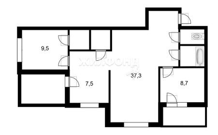 Квартира 83 м², 3-комнатная - изображение 1