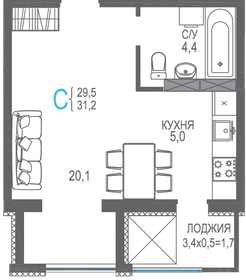 30,3 м², 1-комнатная квартира 4 950 000 ₽ - изображение 78