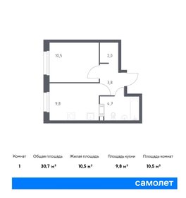 30 м², 1-комнатная квартира 9 100 000 ₽ - изображение 32