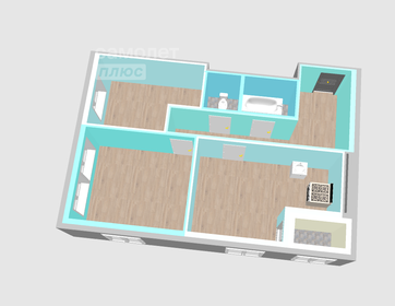 Квартира 61,2 м², 2-комнатная - изображение 2