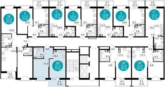 37 м², 1-комнатная квартира 15 421 600 ₽ - изображение 30