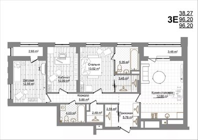 Квартира 96,2 м², 3-комнатная - изображение 1