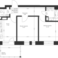 Квартира 55 м², 2-комнатная - изображение 2