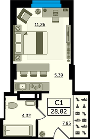 Квартира 28,8 м², студия - изображение 1