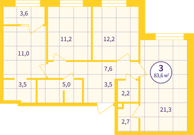 Квартира 81,8 м², 3-комнатная - изображение 2