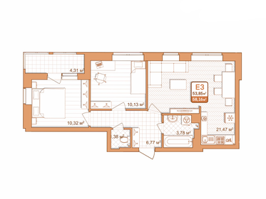 59 м², 4-комнатная квартира 4 090 000 ₽ - изображение 59