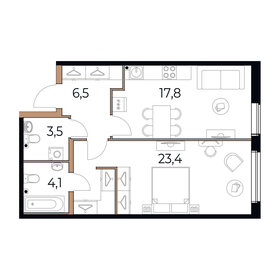 54,5 м², 1-комнатная квартира 8 420 250 ₽ - изображение 74