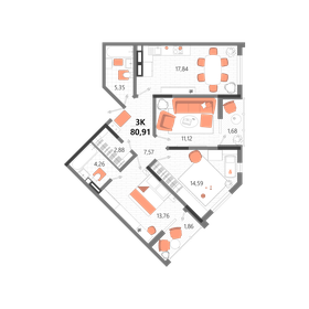 68,2 м², 3-комнатная квартира 8 200 000 ₽ - изображение 74