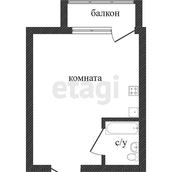 25,8 м², квартира-студия 4 500 000 ₽ - изображение 1