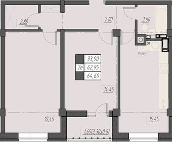 64,9 м², 2-комнатная квартира 9 442 160 ₽ - изображение 22