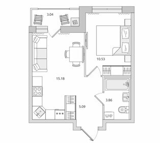 Квартира 37,7 м², 1-комнатная - изображение 1