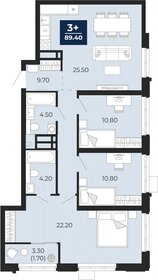 88,2 м², 3-комнатная квартира 11 700 000 ₽ - изображение 20