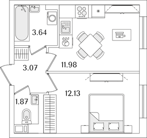 31,3 м², 1-комнатная квартира 7 600 000 ₽ - изображение 101