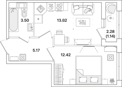 36,1 м², 1-комнатная квартира 8 253 092 ₽ - изображение 10