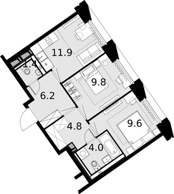 55 м², 3-комнатная квартира 12 300 000 ₽ - изображение 65