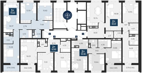 81,6 м², 3-комнатная квартира 8 245 360 ₽ - изображение 23