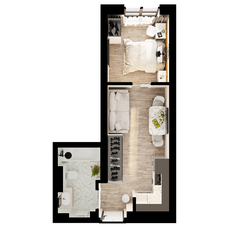 Квартира 26,9 м², 1-комнатная - изображение 3