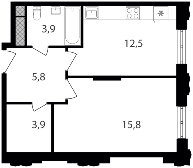 41,9 м², 1-комнатные апартаменты 10 567 180 ₽ - изображение 1