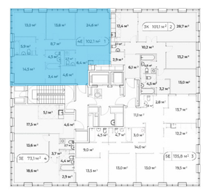 102,2 м², 3-комнатная квартира 68 480 000 ₽ - изображение 42