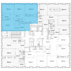 Квартира 102,2 м², 3-комнатная - изображение 3